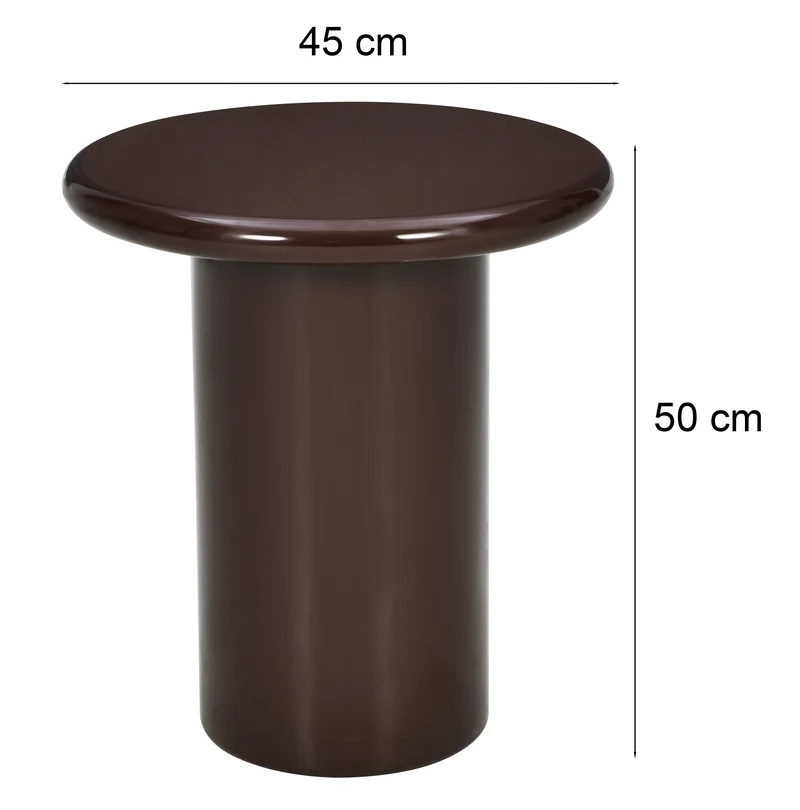 Solvade Couchtisch Durchmesser 45 cm Braun Hochglanz