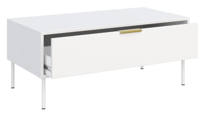 Couchtisch Vena mit Schublade 100x50 cm weiß