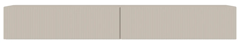 Hängender TV-Schrank Veldio mit zwei Türen und geriffelter Front, 200 cm, grau-beige