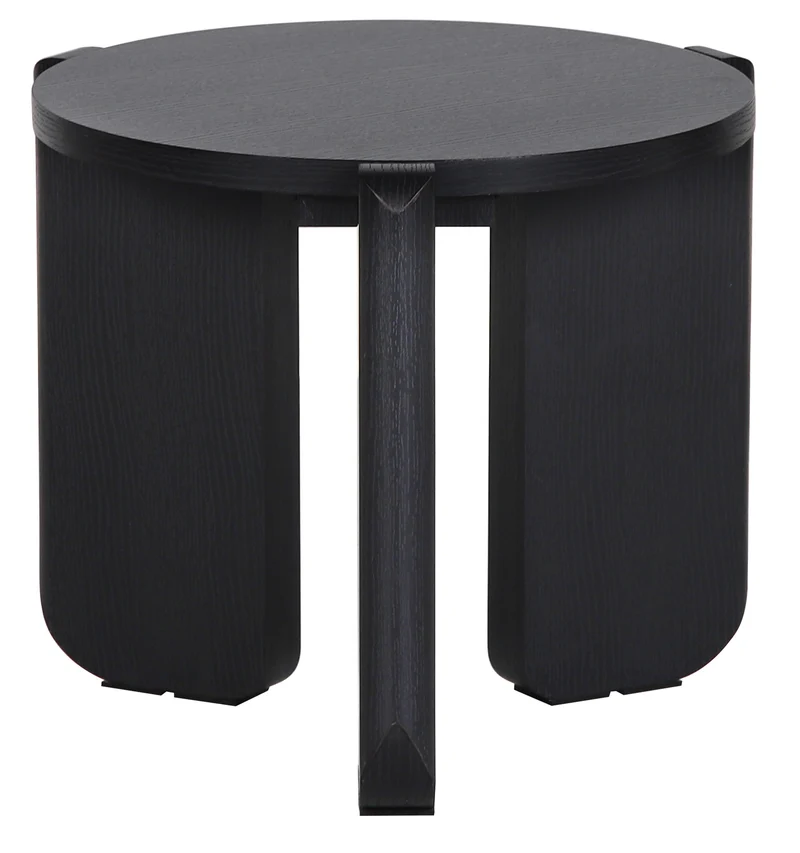 Runder Couchtisch Preffines S Durchmesser 50 cm Esche schwarz