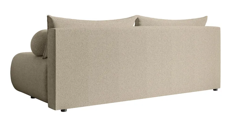 Dreisitziges Sofa Dandelino Mini mit Schlaffunktion, hellbeige Chenille