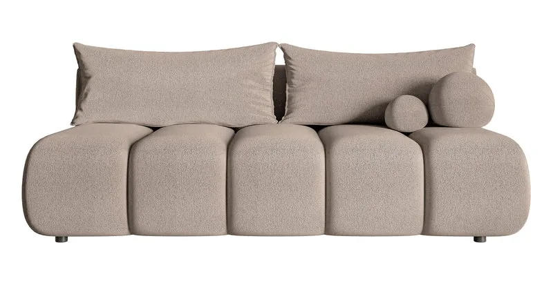Dreisitziges Sofa Dandelino Mini mit Schlafunktion, beige Chenille