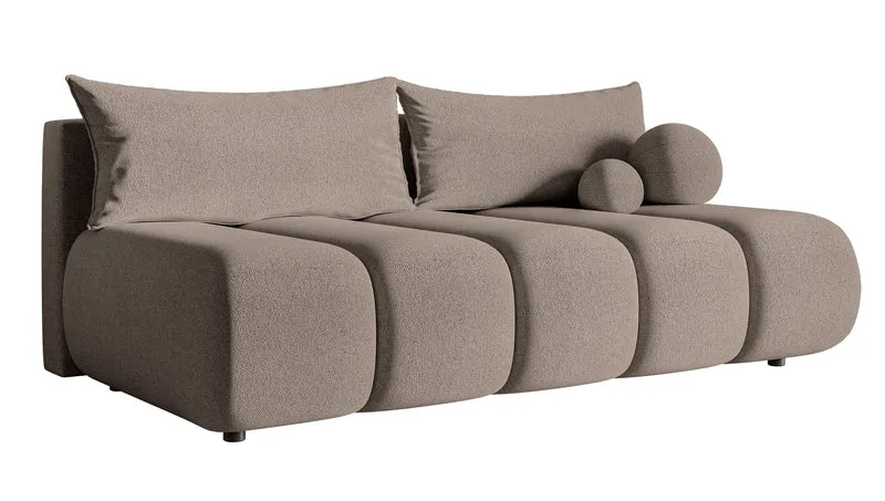 Dreisitziges Sofa Dandelino Mini mit Schlafunktion, beige Chenille