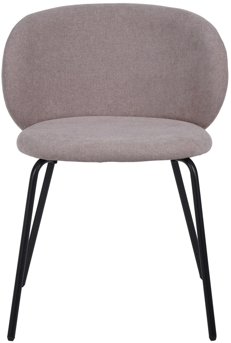 Polsterstuhl für das Esszimmer Berlents, beige Geflecht auf schwarzen Beinen