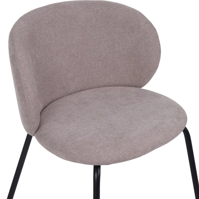 Polsterstuhl für das Esszimmer Berlents, beige Geflecht auf schwarzen Beinen