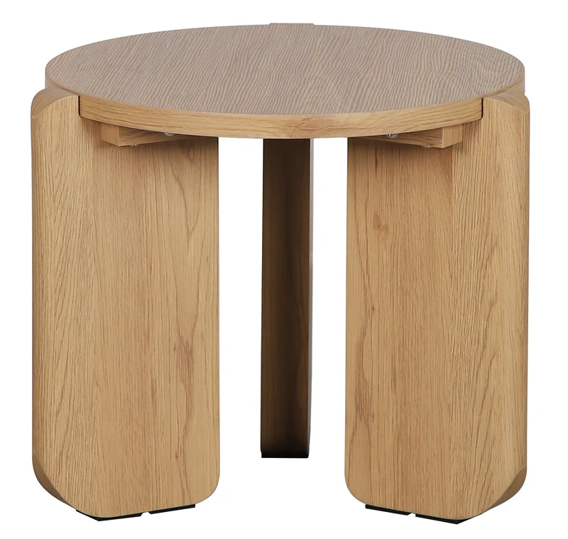 Runder Couchtisch Preffines S Durchmesser 50 cm natur Eiche