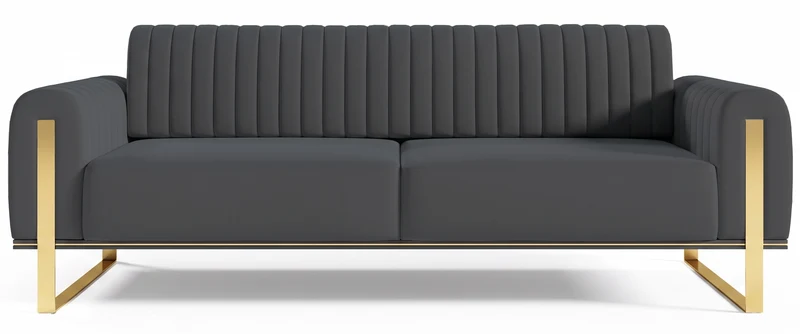 Dreisitziges Sofa Parissa, grauer Samt