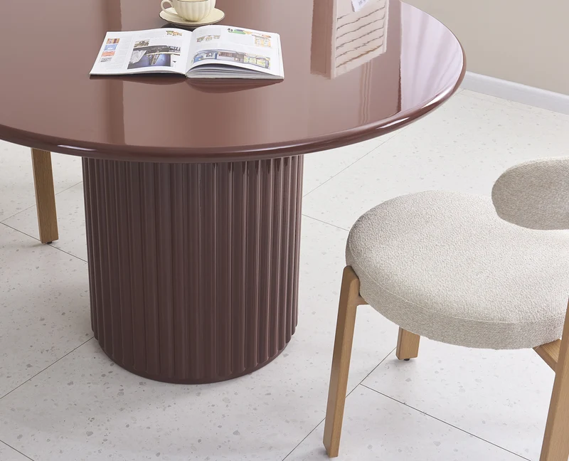 Bezogenes Esszimmerstuhl Afinatte in beige Bouclé