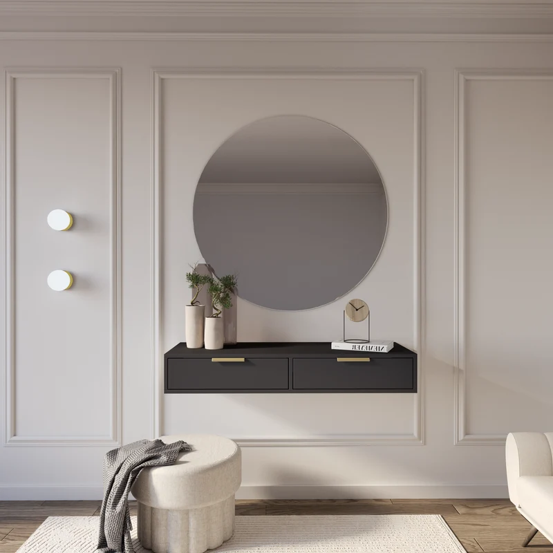 Toilettentisch Vena mit zwei Schubladen 110 cm schwarz