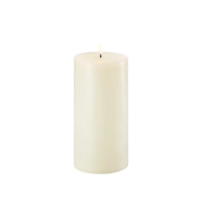 Kerze PILLAR SMOOTH LED Uyuni Ivory Ø7.8 x 15 cm