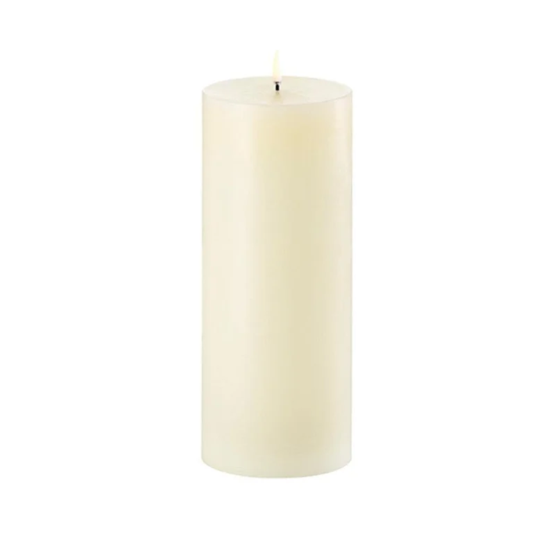 Kerze PILLAR SMOOTH LED Uyuni Ivory Ø10.1 x 25 cm
