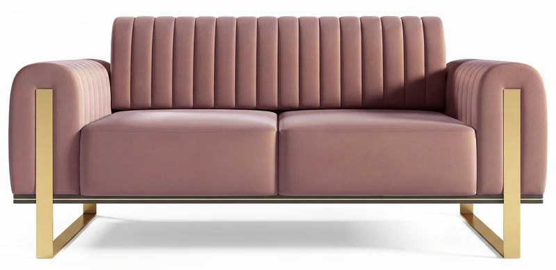 Zweisitziges Sofa Parissa aus rosa Samt