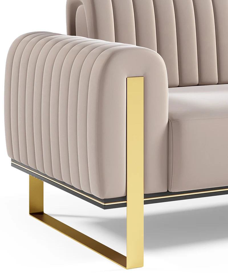 Drei-Sitzer-Sofa Parissa, beige, Samt