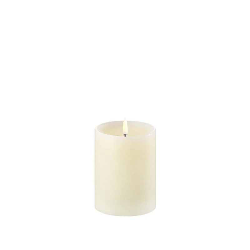 Kerze PILLAR SHOULDER LED Uyuni Ivory Ø7.8 x 10cm