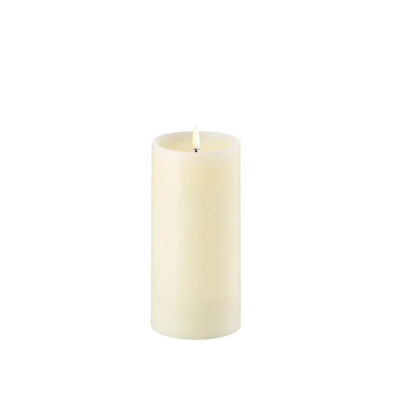 Kerze PILLAR SHOULDER LED Uyuni - Ivory Ø7.8 x 15cm