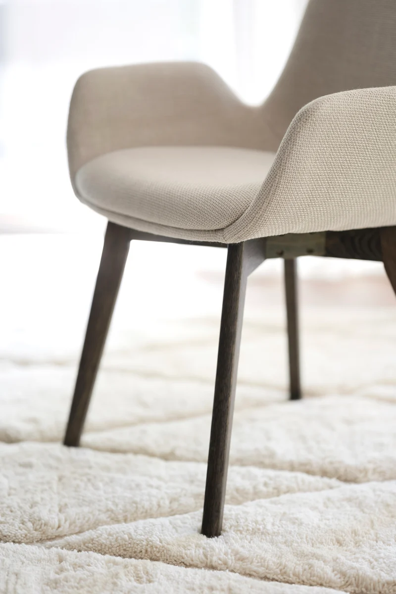 Polsterstuhl Athina, beige | Eiche braun