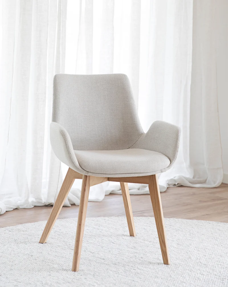 Polsterstuhl Athina, beige | Eiche geölt