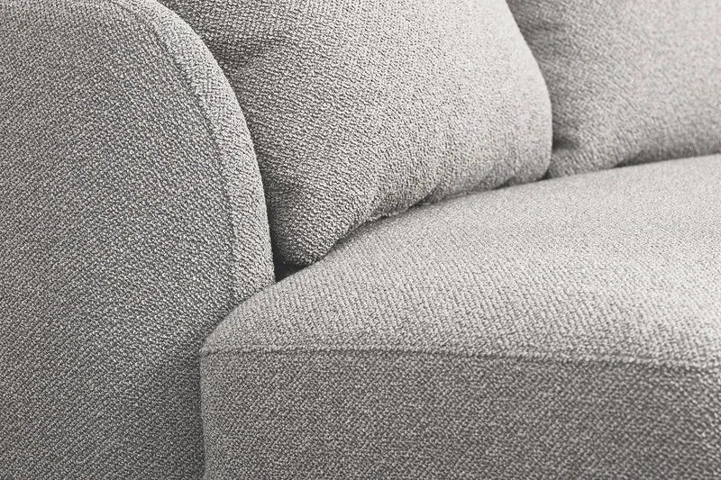 Modulares Ecksofa Lanomi U-förmig, linksseitig, hellgrauer Bouclé-Stoff