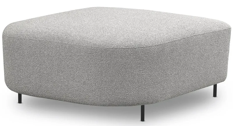 Modulares Ecksofa Lanomi U-förmig, linksseitig, hellgrauer Bouclé-Stoff