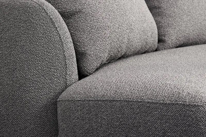 Modulares Ecksofa Lanomi L-förmig, linksseitig, grau Bouclé