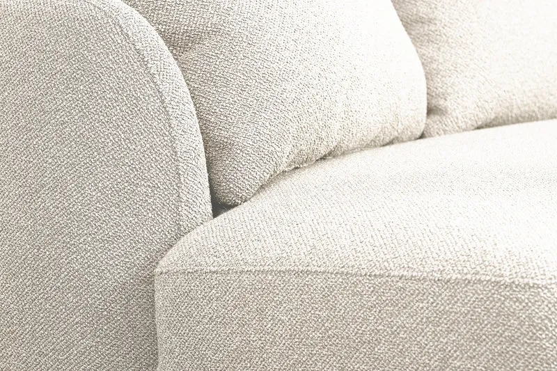 Modulares Ecksofa Lanomi L-förmig linksseitig weiß Bouclé