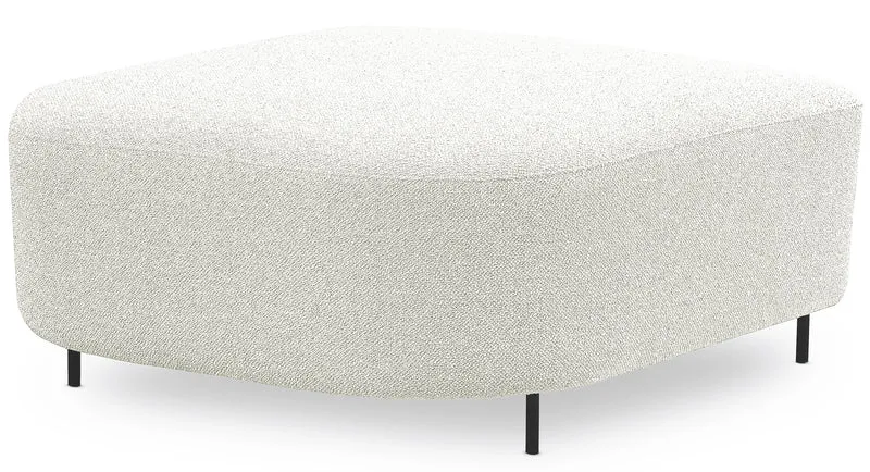 Modulares Ecksofa Lanomi L-förmig linksseitig weiß Bouclé