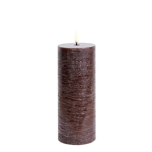 Kerze PILLAR RUSTIC LED Uyuni Brown Ø7.8 x 20.3cm