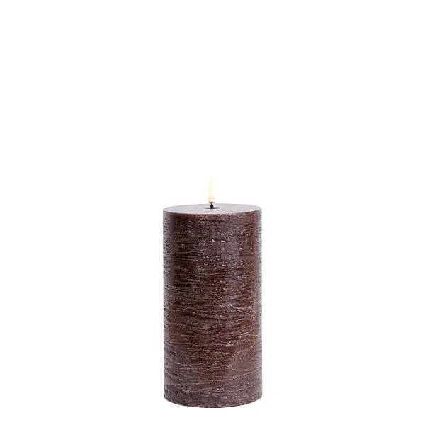 Kerze PILLAR RUSTIC LED Uyuni Brown Ø7.8 x 10.1cm
