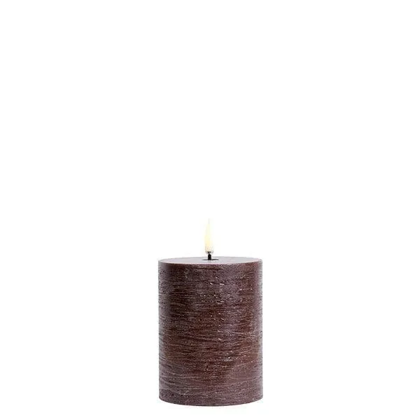 Kerze PILLAR RUSTIC LED Uyuni Brown Ø7.8 x 10.1cm