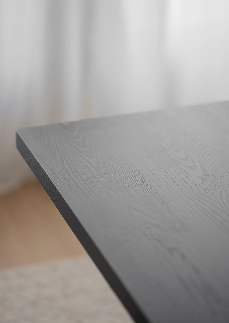 Massivholztisch Eiche, schwarz