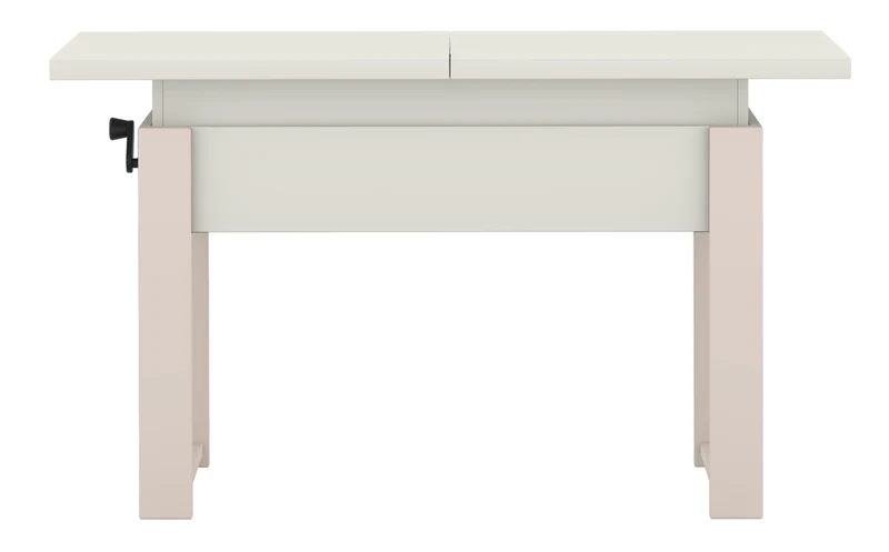 Ausziehbarer Couchtisch Hugo 120(157)x67 cm in Alpenweiß mit Kaschmir-Beinen