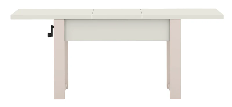 Ausziehbarer Couchtisch Hugo 120(157)x67 cm in Alpenweiß mit Kaschmir-Beinen