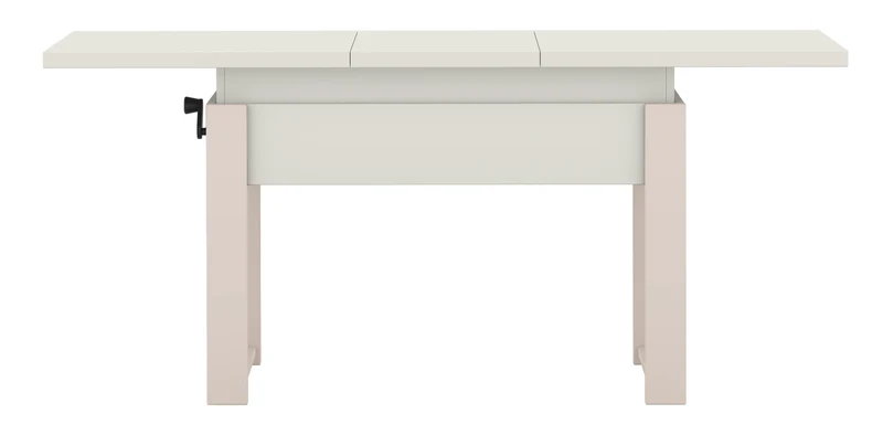 Ausziehbarer Couchtisch Hugo 120(157)x67 cm in Alpenweiß mit Kaschmir-Beinen