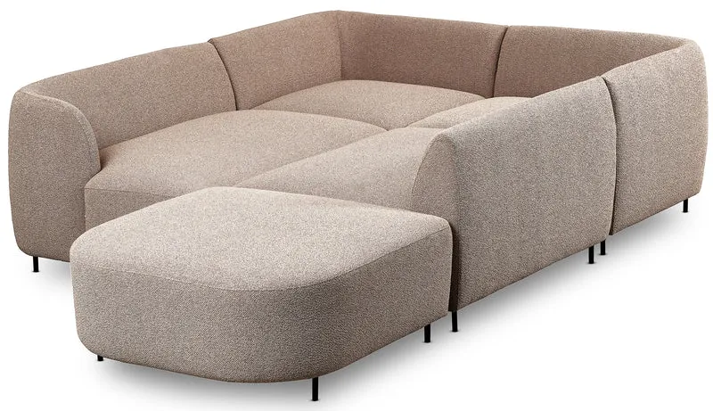 Modulares Ecksofa Lanomi U-förmig, linksseitig, beige Bouclé