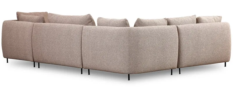 Modulares Ecksofa Lanomi U-förmig, linksseitig, beige Bouclé