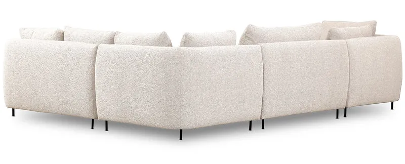 Modulares Ecksofa Lanomi U-förmig, rechtsseitig, weißes Bouclé