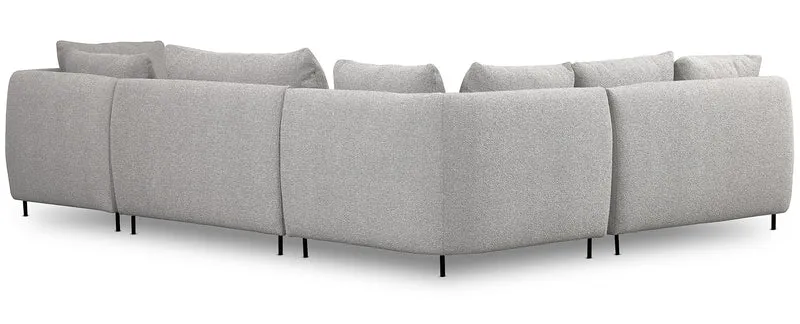 Modulares Ecksofa Lanomi U-förmig, linksseitig, hellgrauer Bouclé-Stoff