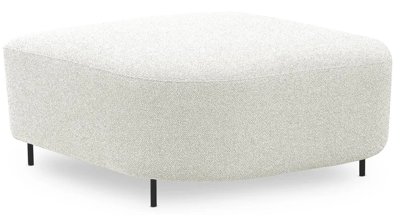 Modulares Ecksofa Lanomi, L-förmig, rechtsseitig, weißes Bouclé