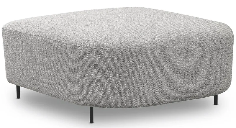 Modulares Ecksofa Lanomi L-förmig, rechtsseitig, hellgrauer Bouclé-Stoff
