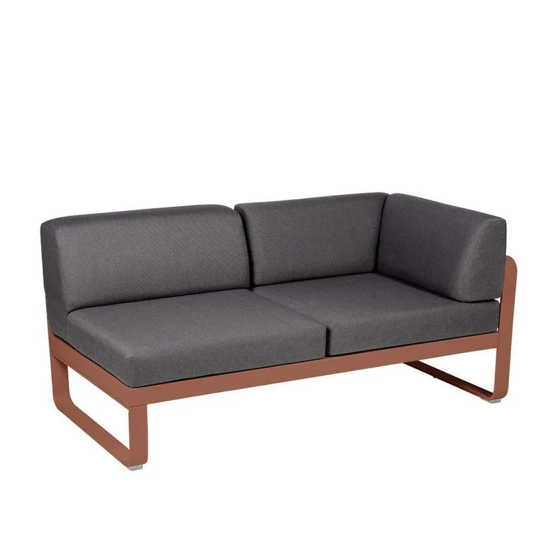 2-Sitzer Eckelement BELLEVIE mit Seitenkissen - Rechts