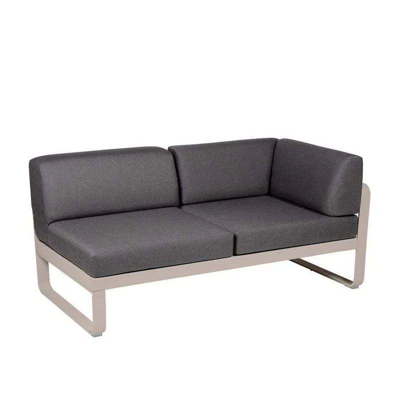 2-Sitzer Eckelement BELLEVIE mit Seitenkissen - Rechts