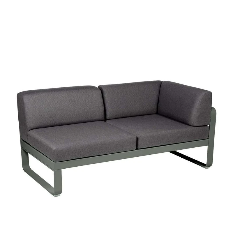2-Sitzer Eckelement BELLEVIE mit Seitenkissen - Rechts