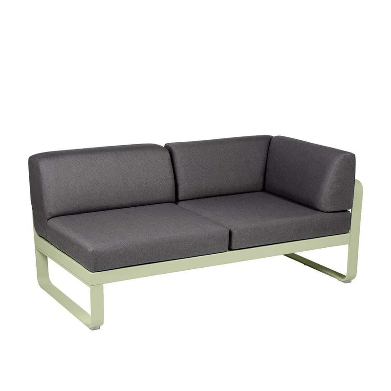 2-Sitzer Eckelement BELLEVIE mit Seitenkissen - Rechts
