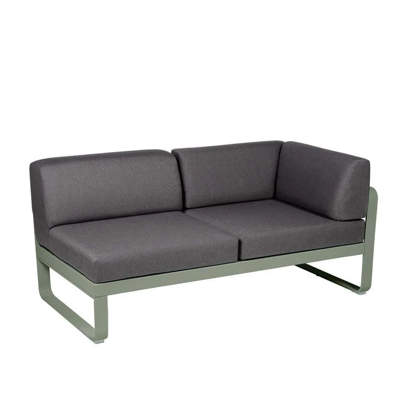 2-Sitzer Eckelement BELLEVIE mit Seitenkissen - Rechts