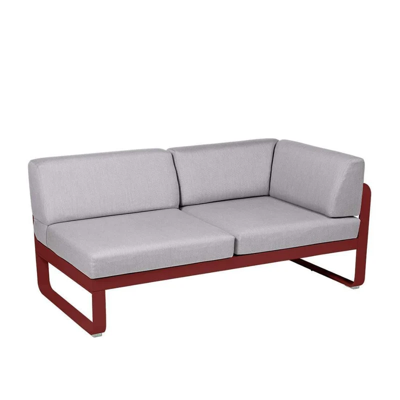 2-Sitzer Eckelement BELLEVIE mit Seitenkissen - Rechts