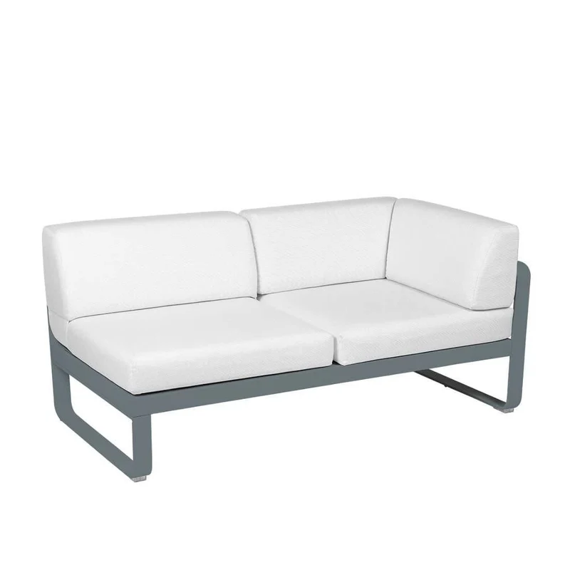 2-Sitzer Eckelement BELLEVIE mit Seitenkissen - Rechts