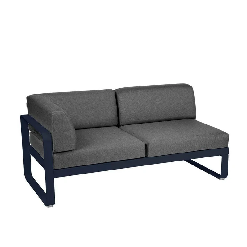 2-Sitzer Eckelement BELLEVIE mit Seitenkissen - Links