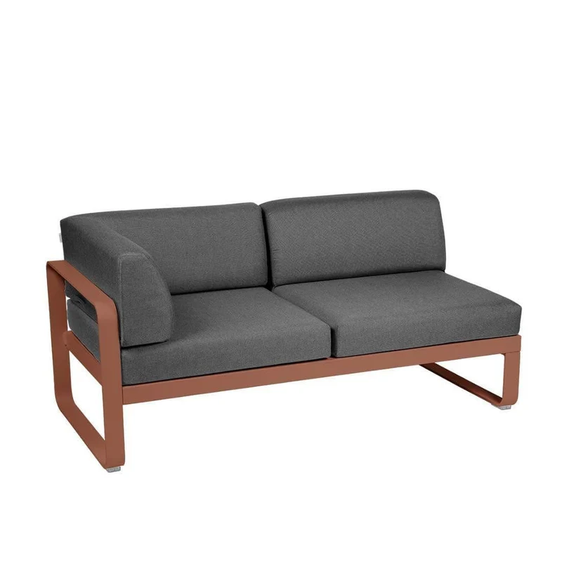 2-Sitzer Eckelement BELLEVIE mit Seitenkissen - Links