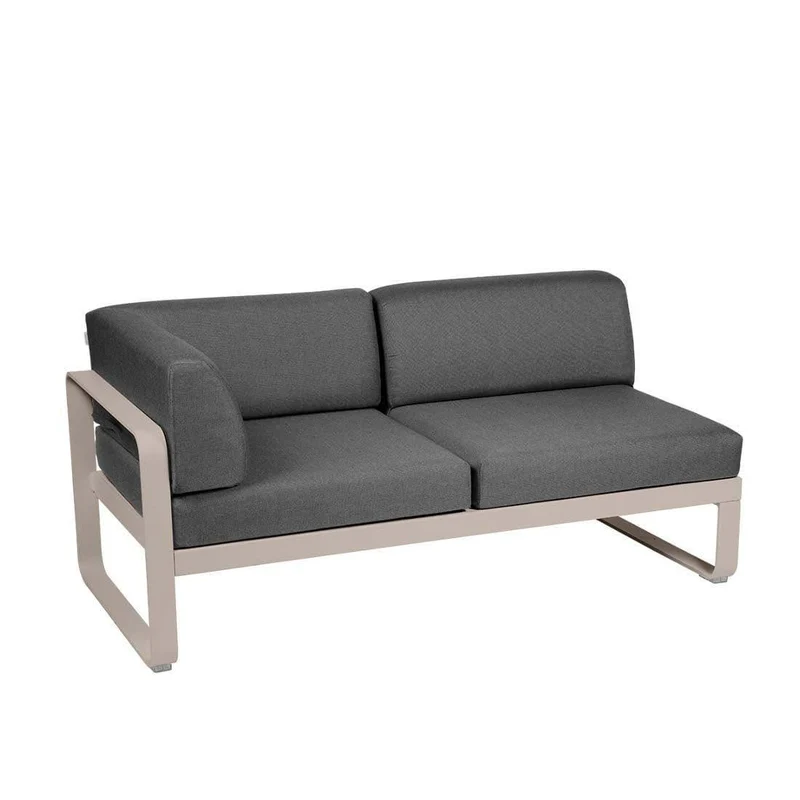 2-Sitzer Eckelement BELLEVIE mit Seitenkissen - Links