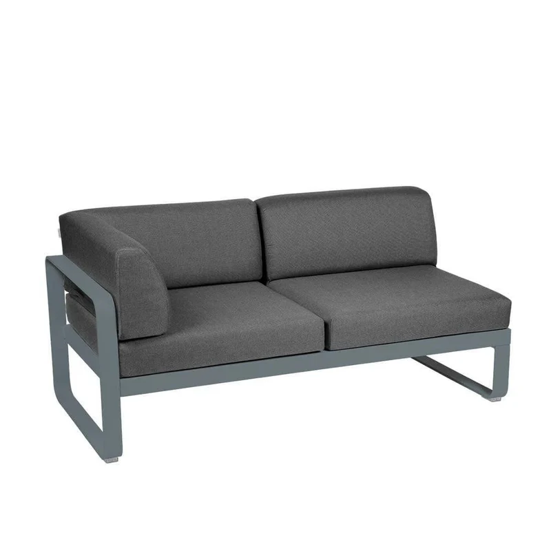 2-Sitzer Eckelement BELLEVIE mit Seitenkissen - Links
